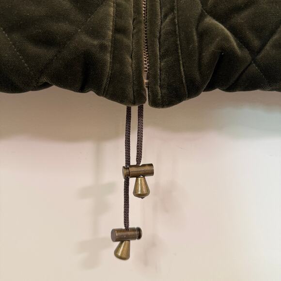 Y2K Talbots Velour Jacket XS Velvet Green Quilted Puffer Vintage - Picture 11 of 14